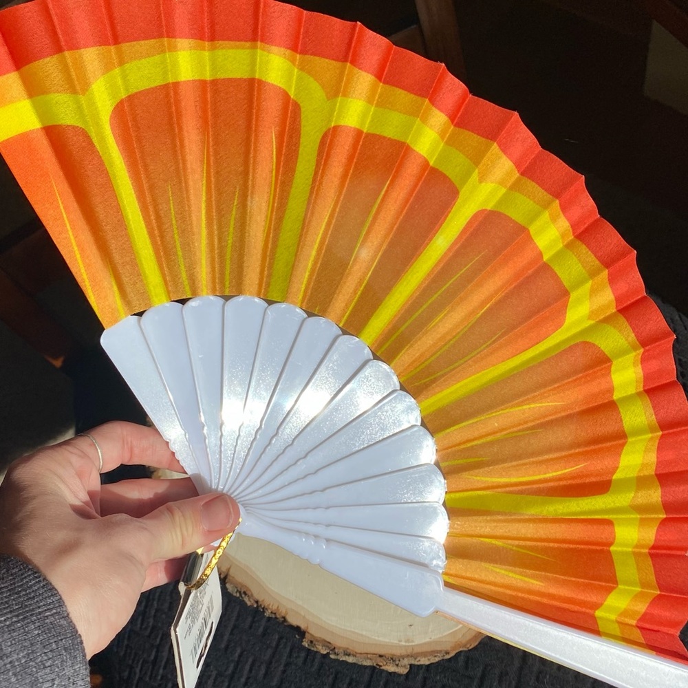 🔥5/$25🔥Orange Folding Hand Fan